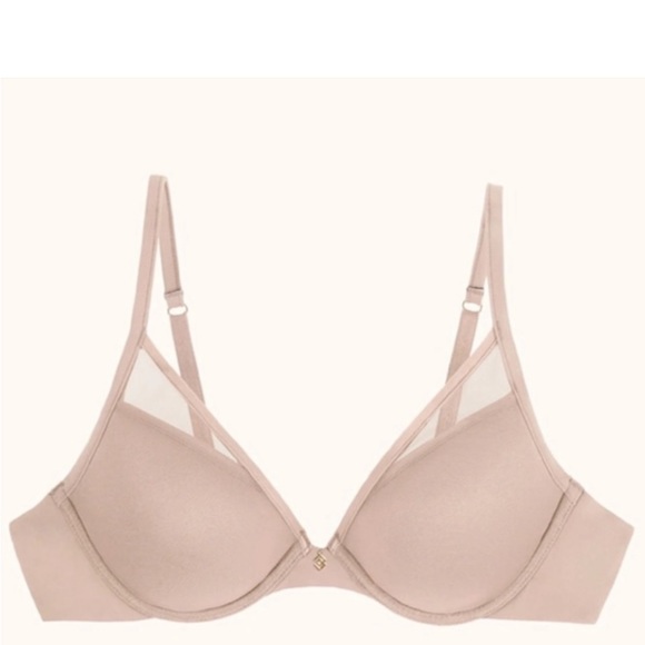 THIRDLOVE 24/7 Classic Contour Plunge Bra in Tan/Brown Size-34 G - Picture 3 of 9